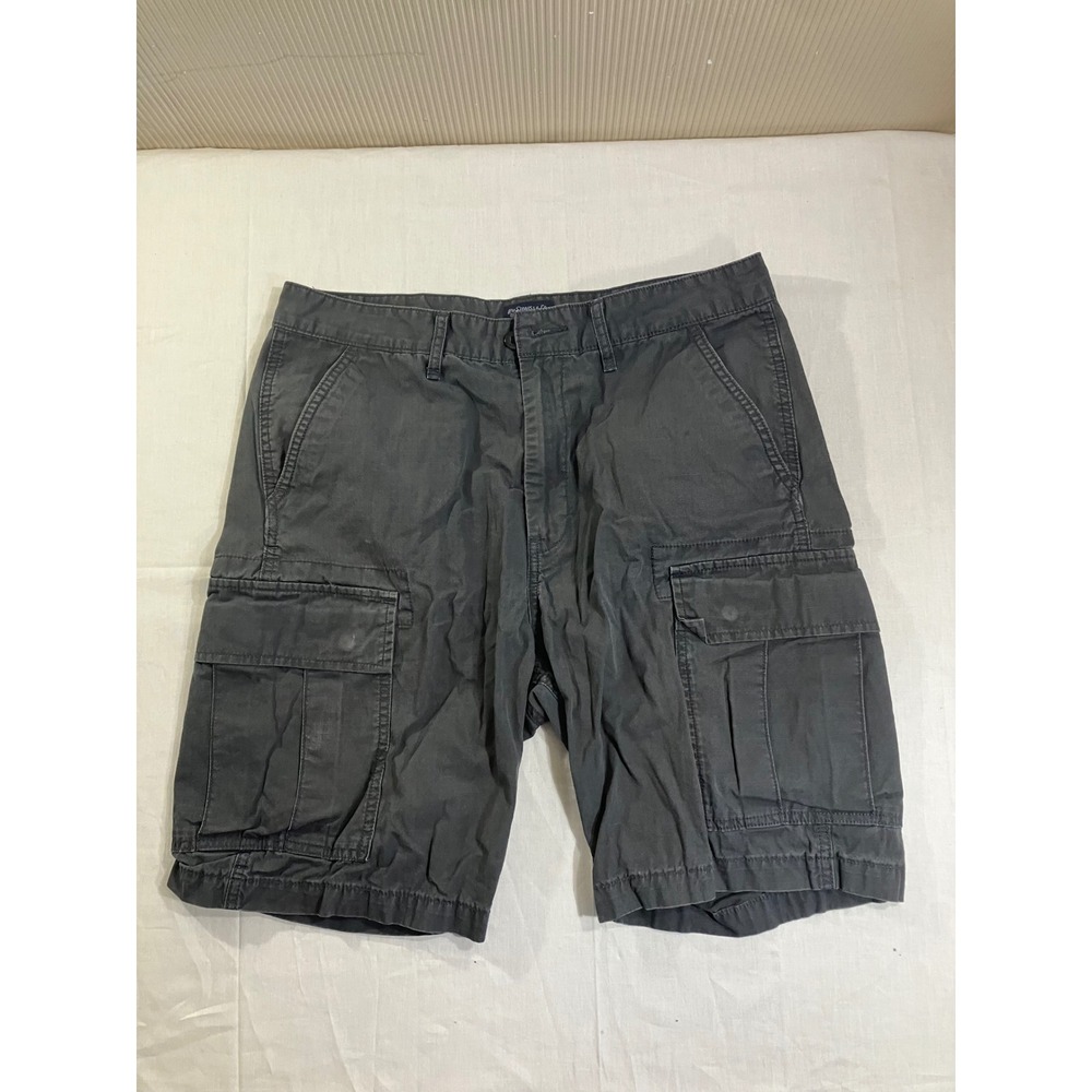 Levi Strauss Mens Cargo Shorts Charcoal Gray Ripstop Cotton Size 32 Utility
